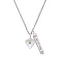 thumbnail image 1 of Delight Jewelry Silvertone Large August - Lime Green Crystal Heart Silvertone Be Strong and Courageous Bar Charm Necklace, 23", 1 of 4