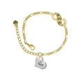 thumbnail image 1 of Delight Jewelry Silvertone Large ''Aunt'' Heart with Clear Crystal Gold-tone Paw Infinity Link Chain Bracelet, 6"+2" Extender, 1 of 3