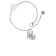 thumbnail image 1 of Delight Jewelry Silvertone Large ''Aunt'' Heart with Clear Crystal Silver-tone Rose Link Chain Bracelet, 6.25"+1.75" Extender, 1 of 3