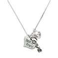 thumbnail image 1 of Delight Jewelry Silvertone Large ''Best Friend'' Heart - Love and Lock Charm Necklace, 18"+1", 1 of 4