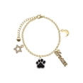 thumbnail image 1 of Delight Jewelry Silvertone Large Black Paw Goldtone Dream Big Charm Bracelet, 7.5+2" Extender, 1 of 4