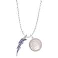 thumbnail image 1 of Delight Jewelry Silvertone Large Blue Crystal Lightning Bolt To the World You are a Mother Locket Necklace, 1 of 4