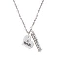 thumbnail image 1 of Delight Jewelry Silvertone Large Bride Heart Silvertone Always My Mother Bar Charm Necklace, 23", 1 of 4
