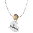 thumbnail image 1 of Delight Jewelry Silvertone Large Bridesmaid Heart Mia Monkey Charm Necklace, 1 of 4