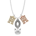 thumbnail image 1 of Delight Jewelry Silvertone Large Cat Face Multi-Colored Crystal Mom Charm Necklace, 1 of 5