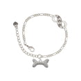 thumbnail image 1 of Delight Jewelry Silvertone Large Clear Crystal Dog Bone Silver-tone Paw Infinity Link Chain Bracelet, 6"+2" Extender, 1 of 3