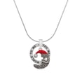 thumbnail image 1 of Delight Jewelry Silvertone Large Crescent Moon Santa Face Silver-tone You Mean the World to Me Ring Necklace, 18", 1 of 4
