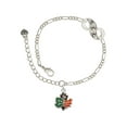 thumbnail image 1 of Delight Jewelry Silvertone Large Enamel Fall Leaf Silver-tone Paw Infinity Link Chain Bracelet, 6"+2" Extender, 1 of 3