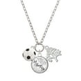 thumbnail image 1 of Delight Jewelry Silvertone Large Enamel Soccer ball Let Things Go Fall Zoey Charm Necklace, 28", 1 of 4