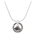 thumbnail image 1 of Delight Jewelry Silvertone Large Fancy Square with Rope Border Spinner Gymnastics Mom Ring Charm Necklace, 18", 1 of 4