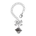 thumbnail image 1 of Delight Jewelry Silvertone Large Fancy Square with Rope Border Spinner - Silvertone Bow Charm Accessory for Tumblers and Thermal Cups, 1 of 4