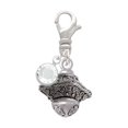 thumbnail image 1 of Delight Jewelry Silvertone Large Fancy Square with Rope Border Spinner - Silvertone Clip on Charm with Clear Crystal Drop, 1 of 4
