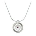 thumbnail image 1 of Delight Jewelry Silvertone Large February - Purple Crystal Heart Hockey Ring Charm Necklace, 18", 1 of 4