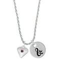 thumbnail image 1 of Delight Jewelry Silvertone Large February - Purple Crystal Heart Silvertone Script Initial Disc - & - Charm Necklace, 20"+3", 1 of 4
