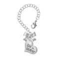 thumbnail image 1 of Delight Jewelry Silvertone Large ''Godmother'' Heart with Clear Crystal - Silvertone Bow Charm Accessory for Tumblers and Thermal Cups, 1 of 4