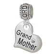 thumbnail image 1 of Delight Jewelry Silvertone Large ''Grandmother'' Heart with Clear Crystal Lord Guide Me Charm Bead, 1 of 4