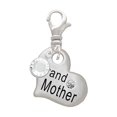 thumbnail image 1 of Delight Jewelry Silvertone Large ''Grandmother'' Heart with Clear Crystal - Silvertone Clip on Charm with Clear Crystal Drop, 1 of 4