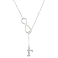 thumbnail image 1 of Delight Jewelry Silvertone Large Greek Letter - Gamma - Silver tone Elegant Infinity Lariat Necklace, 1 of 4