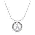 thumbnail image 1 of Delight Jewelry Silvertone Large Greek Letter - Lambda - Miracles Ring Charm Necklace, 18", 1 of 4