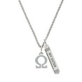 thumbnail image 1 of Delight Jewelry Silvertone Large Greek Letter - Omega - Silvertone Always My Sister Bar Charm Necklace, 23", 1 of 4