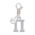 thumbnail image 1 of Delight Jewelry Silvertone Large Greek Letter - Pi - - Silvertone Clip on Charm with Clear Crystal Drop, 1 of 4