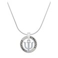 thumbnail image 1 of Delight Jewelry Silvertone Large Greek Letter - Psi - Gymnastics Ring Charm Necklace, 18", 1 of 4