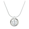 thumbnail image 1 of Delight Jewelry Silvertone Large Greek Letter - Psi - Live Ring Charm Necklace, 18", 1 of 4