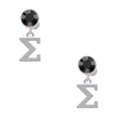 thumbnail image 1 of Delight Jewelry Silvertone Large Greek Letter - Sigma - Black Crystal Clip on Earrings, 1 of 5