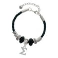 thumbnail image 1 of Delight Jewelry Silvertone Large Greek Letter - Sigma - Wife Celtic Knot Leather Bead Bracelet, 7"+2" Extender, 1 of 4