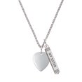 thumbnail image 1 of Delight Jewelry Silvertone Large Guitar Pick Silvertone Always My Sister Bar Charm Necklace, 23", 1 of 4