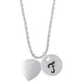 thumbnail image 1 of Delight Jewelry Silvertone Large Guitar Pick Silvertone Script Initial Disc - F - Charm Necklace, 20"+3", 1 of 4