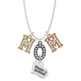 thumbnail image 1 of Delight Jewelry Silvertone Large Happy Birthday Heart Multi-Colored Crystal Mom Charm Necklace, 1 of 5