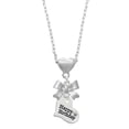 thumbnail image 1 of Delight Jewelry Silvertone Large Happy Birthday Heart Silver tone Bow Heart Necklace, 1 of 4