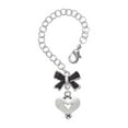 thumbnail image 1 of Delight Jewelry Silvertone Large Heart with Cutout - Silvertone Black Bow Charm Accessory for Tumblers and Thermal Cups, 1 of 4