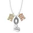 thumbnail image 1 of Delight Jewelry Silvertone Large I Love You Heart Multi-Colored Crystal Mom Charm Necklace, 1 of 5