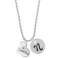 thumbnail image 1 of Delight Jewelry Silvertone Large I Love You Heart Silvertone Script Initial Disc - N - Charm Necklace, 20"+3", 1 of 4