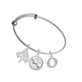 thumbnail image 1 of Delight Jewelry Silvertone Large Initial - O - Silvertone Let Things Go Tree Charm Bangle Bracelet, 1 of 4