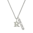 thumbnail image 1 of Delight Jewelry Silvertone Large Initial - R - Silvertone Hope Anchors the Soul Bar Charm Necklace, 23", 1 of 4