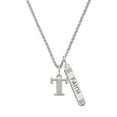 thumbnail image 1 of Delight Jewelry Silvertone Large Initial - T - Silvertone Believe Faith Prayer Hope Bar Charm Necklace, 23", 1 of 4
