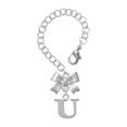 thumbnail image 1 of Delight Jewelry Silvertone Large Initial - U - Silvertone Bow Charm Accessory for Tumblers and Thermal Cups, 1 of 4