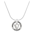 thumbnail image 1 of Delight Jewelry Silvertone Large Initial - V - Miracles Ring Charm Necklace, 18", 1 of 4