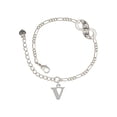 thumbnail image 1 of Delight Jewelry Silvertone Large Initial - V - Silver-tone Paw Infinity Link Chain Bracelet, 6"+2" Extender, 1 of 3