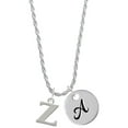 thumbnail image 1 of Delight Jewelry Silvertone Large Initial - Z - Silvertone Script Initial Disc - A - Charm Necklace, 20"+3", 1 of 3