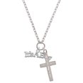 thumbnail image 1 of Delight Jewelry Silvertone Large ''It's a Boy'' I Have Plans for You Engraved Cross Zoey Necklace, 28", 1 of 4