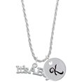 thumbnail image 1 of Delight Jewelry Silvertone Large ''It's a Boy'' Silvertone Script Initial Disc - K - Charm Necklace, 20"+3", 1 of 4