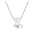 thumbnail image 1 of Delight Jewelry Silvertone Large January - Maroon Crystal Heart Silvertone Dream Big Pendant Necklace, 25", 1 of 4
