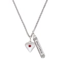 thumbnail image 1 of Delight Jewelry Silvertone Large January - Maroon Crystal Heart Silvertone Mother Daughter Bar Charm Necklace, 23", 1 of 4