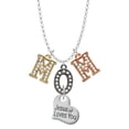 thumbnail image 1 of Delight Jewelry Silvertone Large Jesus Loves You Heart Multi-Colored Crystal Mom Charm Necklace, 1 of 5