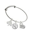 thumbnail image 1 of Delight Jewelry Silvertone Large Jesus Loves You Heart Silvertone Let Things Go Tree Charm Bangle Bracelet, 1 of 4