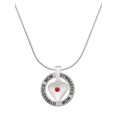 thumbnail image 1 of Delight Jewelry Silvertone Large July - Red Crystal Heart Gymnastics Mom Ring Charm Necklace, 18", 1 of 4